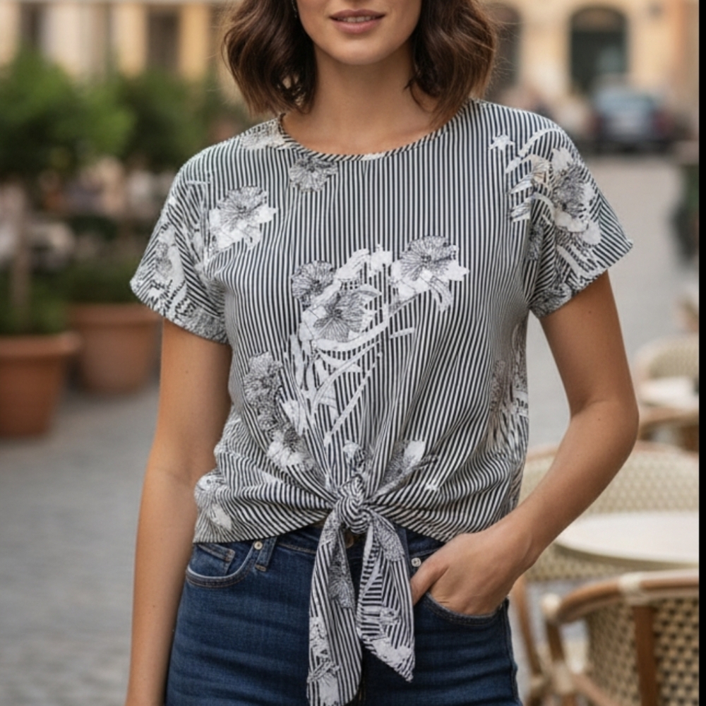 Style Envi Bow-tie Blouse Size M